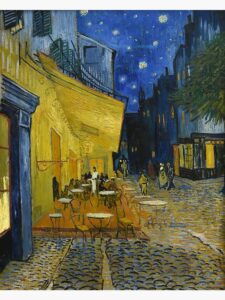 cafe terrace at night